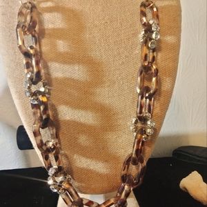 Lovely cheetah pattern long necklace